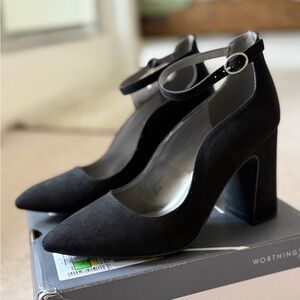 Worthington Zeller Black Suede-look Heels